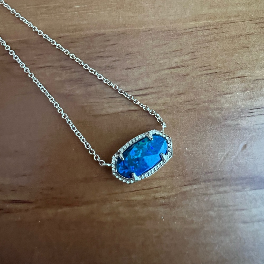 Blue opal Kendra Scott reversible necklace